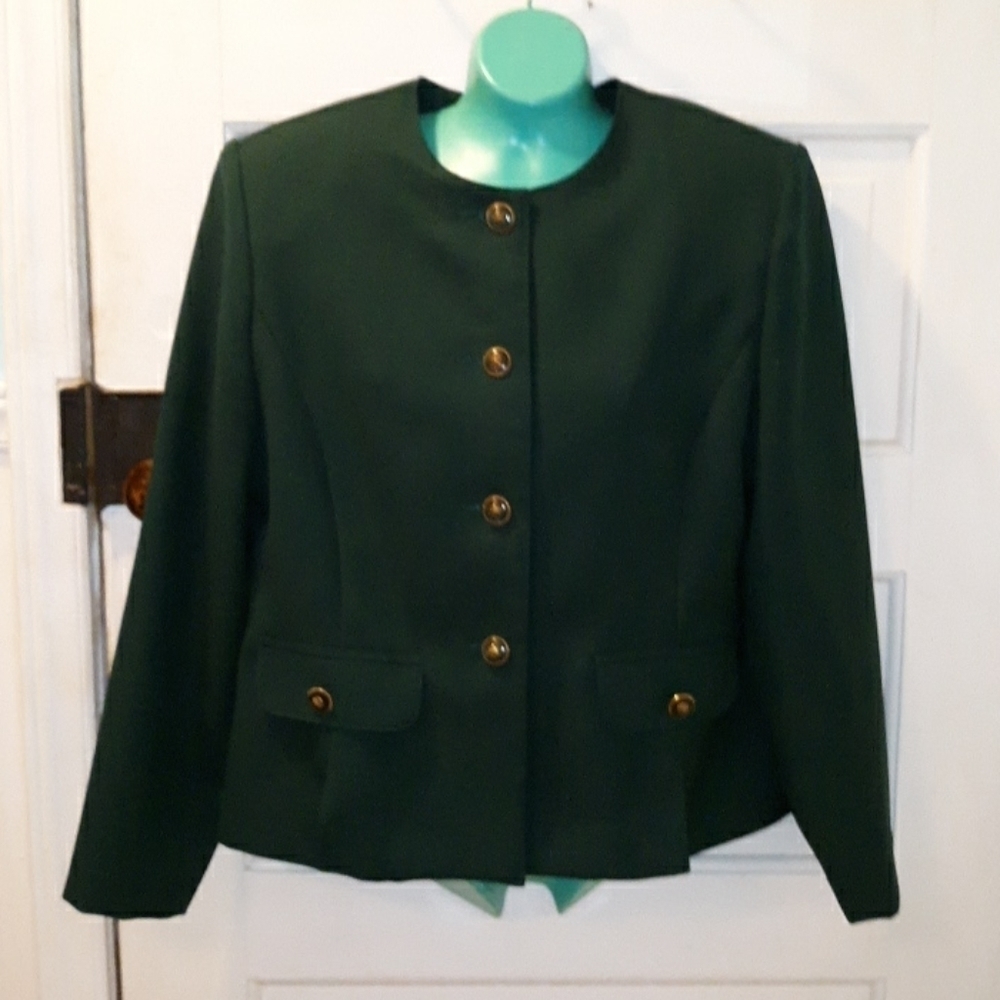 Vintage 1980s Green Nikki Dress Blouse 12